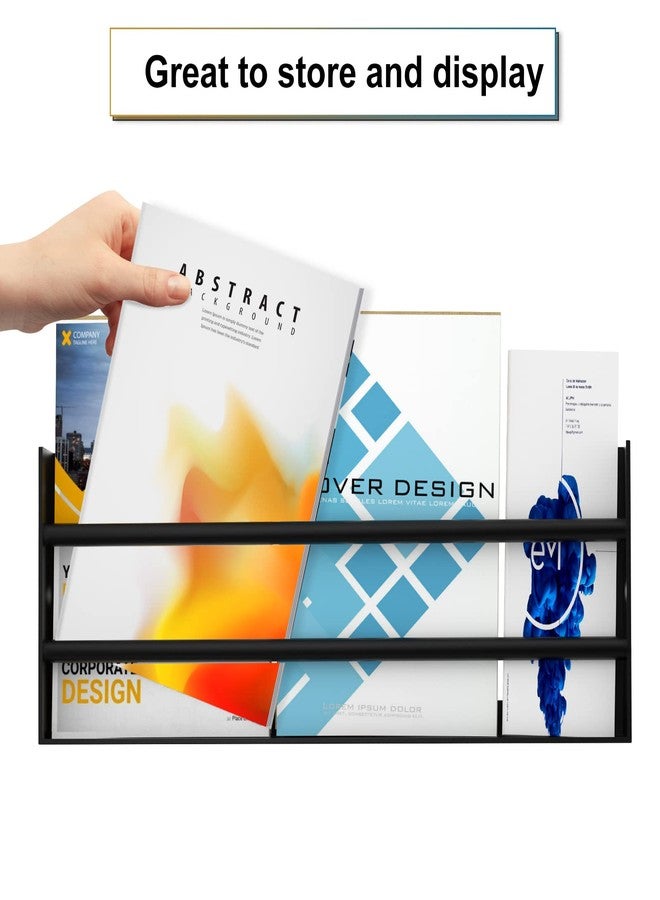 FUMAX Magazine Holder Wall Mounted - Modern Minimalist Magazine Rack File Storage Organizer Display Brochure Holder for Living, Kids, Bathroom, Waiting Room, Office & Home Decor - Image 4